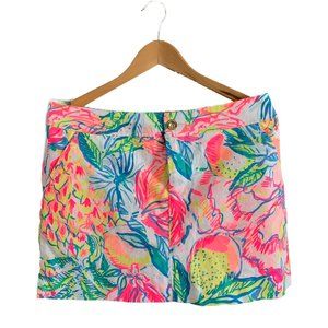 Lilly Pulitzer Neon Floral Print Skort - Pink, Green, Blue